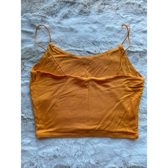 Garage Women's Bright Orange Spaghetti Strap Cropped Top Soft Breathable XS - Picture 4 of 6